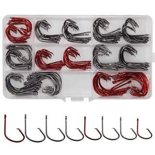Shaddock Fishing 160pcs/box 7381 Offset Sport Circle Hooks Black High Carbon Ste
