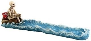 Skeleton Skull Fishing Incense Holder Figurine Decoration Collectible by Summit