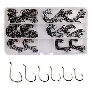 Shaddock Fishing 180pcs/box 7384 2X Strong Custom Offset Sport Circle Hooks Shar