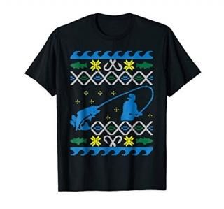 Fishing Ugly Christmas Sweater Fishing Holiday T-Shirt