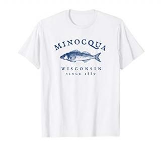 Retro Minocqua Wisconsin Fishing T-Shirt