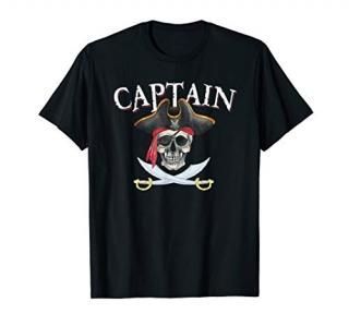 Captain Pirate Hat Skull Nautical Sailing T-Shirt