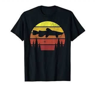 Catfishing Retro Sunset Catfisherman Fishing Gift T-Shirt