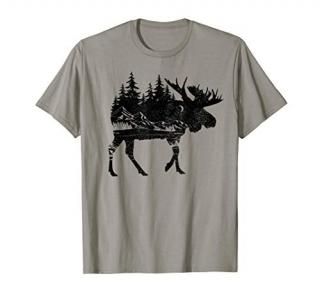 Moose Nature Alaska Hiking Fishing Camping Hunting Gift T-Shirt