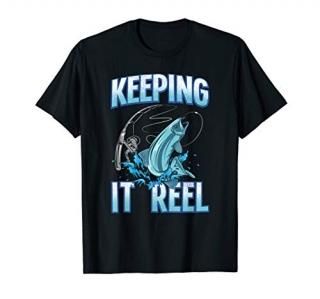 Funny Keeping It Reel Fishing Gift Shirt Jumping Fish Hook T-Shirt