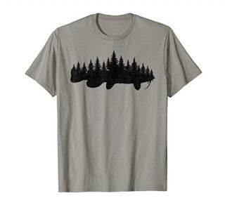 Catfishing Forest Treeline Outdoor Catfisherman Fishing Gift T-Shirt
