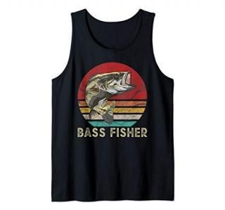 Mens Bass Fisher Retro Vintage Fishing Gifts for Men Women Kids Tank Top