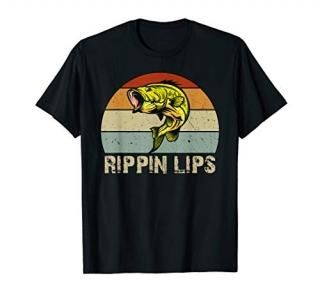 Rippin Lips Bass Fishing Gifts for Dad Fathers Day T-Shirt