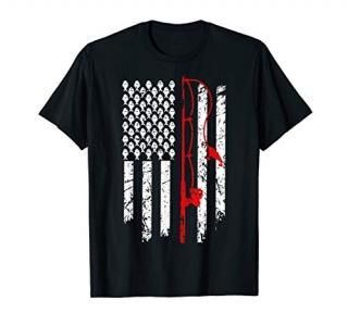 Vintage Fishing Clothes American Flag Bass Fishing T-Shirt T-Shirt
