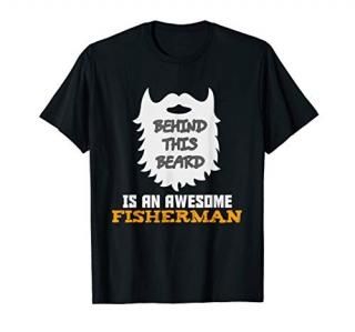 Mens Funny Bearded Fishing Gift Ideas for Birthday and Christmas T-Shirt