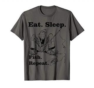Fishing Fisherman Funny Eat Sleep Fish Repeat T-Shirt