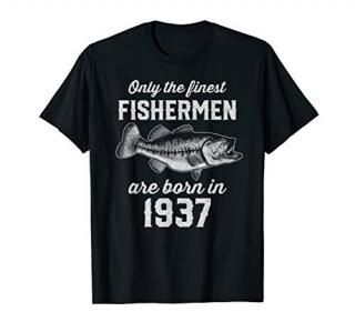 Gift for 83 Year Old Fishing Fisherman 1937 83rd Birthday T-Shirt