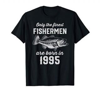 Gift for 26 Year Old Fishing Fisherman 1995 26th Birthday T-Shirt