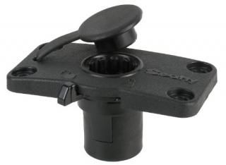 Scotty #244L-BK Locking Flush Deck Mount w/Rain Cap Black 141