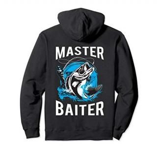 Mens Master Baiter Hoodie Funny Fishing Master Baiter Hoodie
