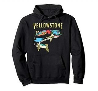 Yellowstone Cutthroat Trout Fly Fishing Retro Graphic Hoodie