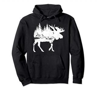 Moose Nature Alaska Hiking Fishing Camping Hunting Gift Pullover Hoodie