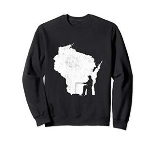 Vintage Ice Fishing Wisconsin Ice Fisherman Sweatshirt