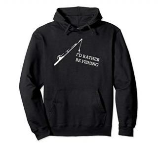 I'd Rather Be Fishing Cute Funny Graphic Fish Rod Hoodie