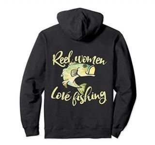 Reel women love fishing pullover hoodie female angler hoodie