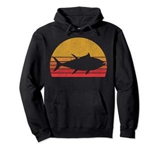 Tuna Fishing Retro Sunset Bluefin Fisherman Pullover Hoodie