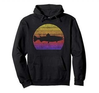Salmon Fishing Retro Treeline King Salmon Fisherman Gift Pullover Hoodie