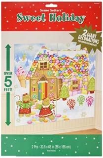 Christmas Gingerbread House Wall Decoration Scene Setter Backdrop