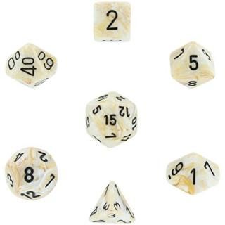 Chessexޥ˥եChessex Manufacturing 27402 Cube Set Of 7 Dice Marble Ivory Wi