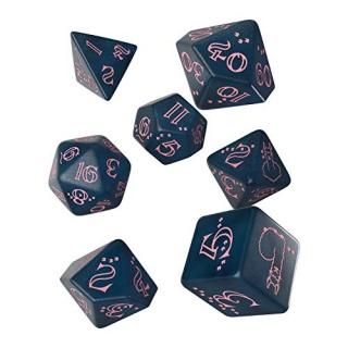 Q-Workshop Sparkling Llama Dice Set Glittering Dark Blue & Pink SLLA3E