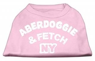 Mirage Pet Products 12-Inch Aberdoggie NY Screenprint Shirts Medium Light Pink