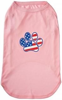 Mirage Pet Products Patriotic Paw Screen Print Shirts Light Pink XXXL20
