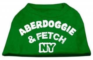 Mirage Pet Products 51-01 XSEG Aberdoggie NY Screenprint Shirts Emerald Green XS