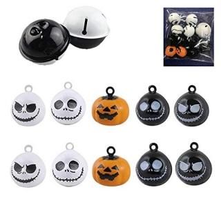 12 Pcs Pumpkin Bells Pet Collar BellsHalloween Pendants DIY Crafts Handmade Acce