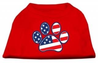 Mirage Pet Products 51-17-01 XSRD Patriotic Paw Screen Print Shirts Red XS - 8