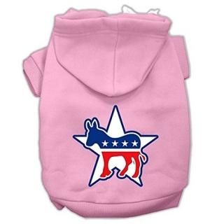 Mirage Pet Products Democrat Screen Print Pet Hoodies Light Pink Large/Size 14