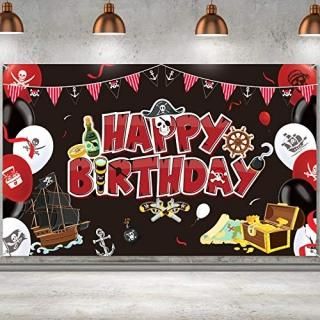 Pirate Birthday Party Backdrop Decorations Pirate Birthday Banner Pirate Themed 