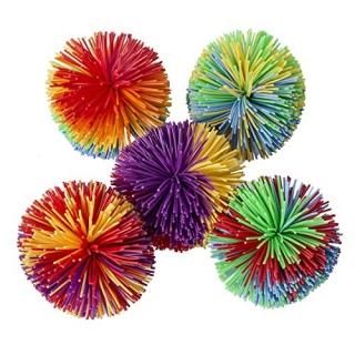 Hibery 5 Pack Monkey Stringy Balls Great Sensory Fidget Toys Rainbow Pom Bouncy 