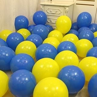 AnnoDeel 50 Pcs 12inch Yellow and Blue BalloonsYellow Balloons and Blue Balloons