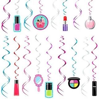 48 Pieces Makeup Party Hanging Decorations Spa Party Hanging Swirls Nail Girl Th