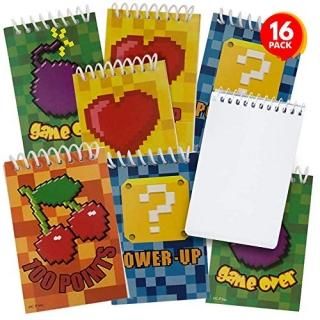 ArtCreativity Mini Power Up Notebooks Pack of 16 Video Game & Pixel Themed Spira