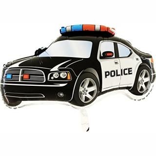 Toyland 37 Black Police Car Supershape Foil Balloon - Boys Birthday Balloons