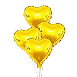 AnnoDeel 20 pcs Glod Heart Foil Balloons 18inch Glod Heart Shaped Helium Balloon