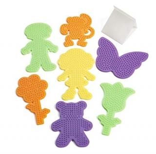 Perler Fun Fusion Pegboards 7/Pkg-Boy/Girl/Bear/Monkey/Butterfly/2 Flowers