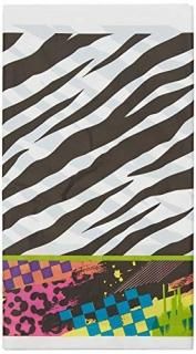 80 S Party Assorted Prints & Patters Medley Table Cover 1 Piece Made From