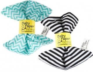 Baby Paper  2 Pack of Crinkly Sensory Toys Black & White Stripe Turquoise Zig Za