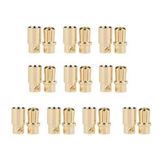 10Pairs Gold-Plated 8mm Male Female Banana Plugs Bullet Connector for RC Battery