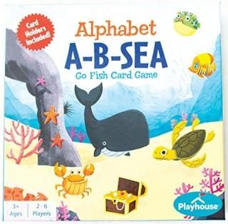 Playhouse A-B-Sea Life Go Fish! Card Game with Fish Shaped Easy Card Holders