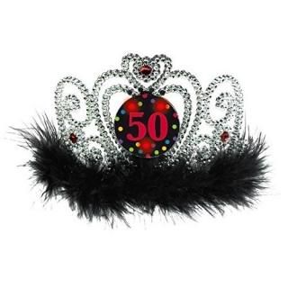 The Party Continuous 50th Birthday Party Flashing Tiara  Silver/black  4 x 5