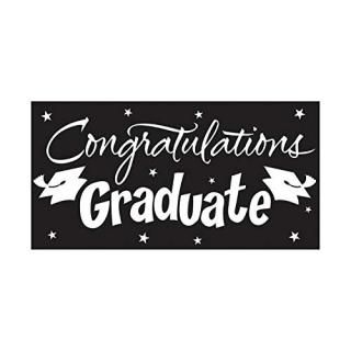 Congratulations Graduate Black Graduation Giant Banner ǤȤ´ȥ㥤ȥХʡرϥ