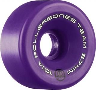 62mm purple - Rollerbones Team Logo 98A Recreational Roller Skate Wheels Set of 